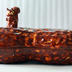 Dish: Brown Ceramic Peanut Shaped Dish