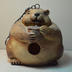 Bird Feeder: Brown Plastic Squirrel Bird Feeder